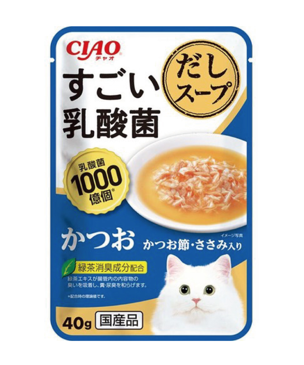 [いなばペットフード]CIAO すごい乳酸菌だしスープ かつお かつお節・ささみ入り 40g