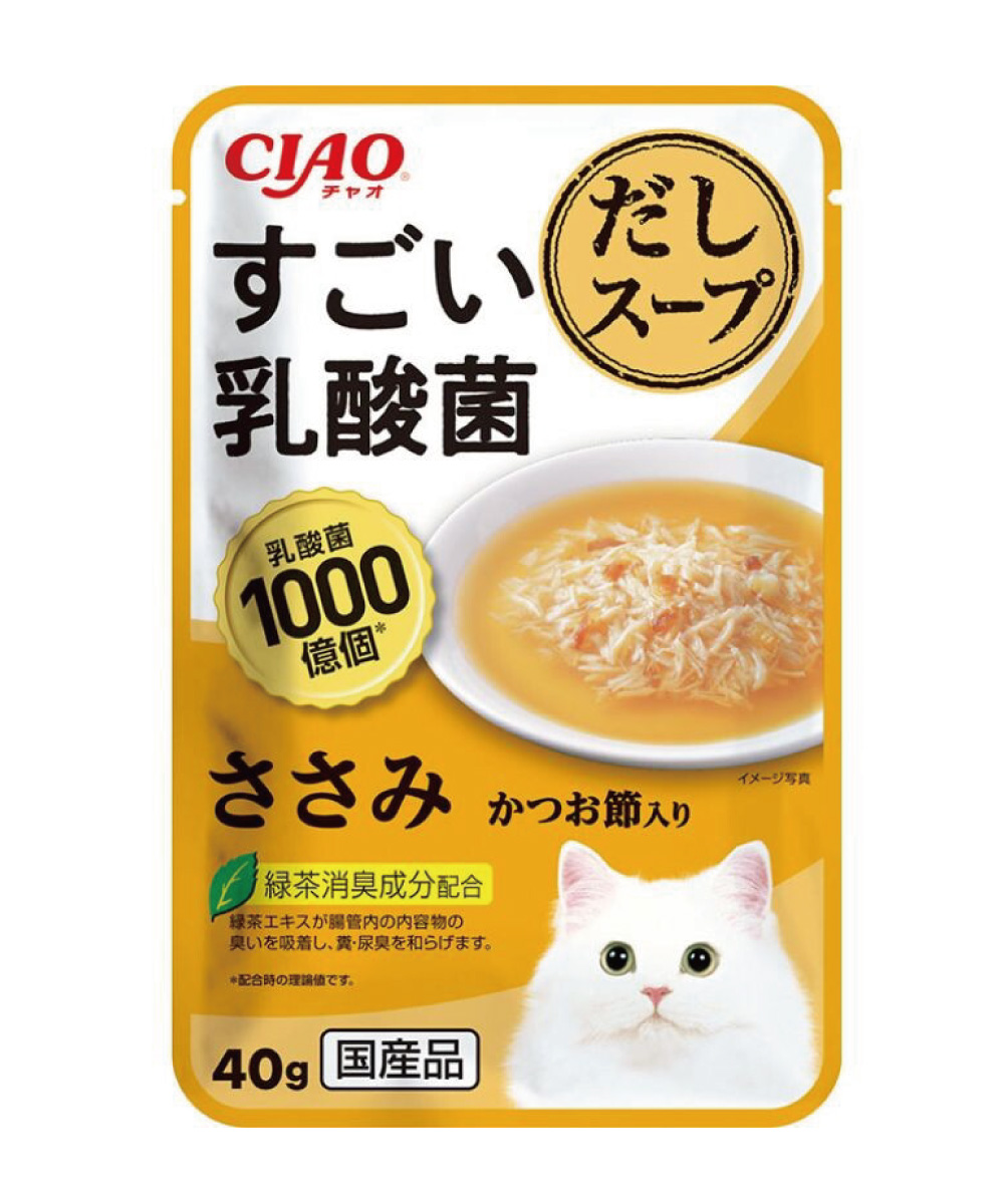 [いなばペットフード]CIAO すごい乳酸菌だしスープ ささみ かつお節入り 40g