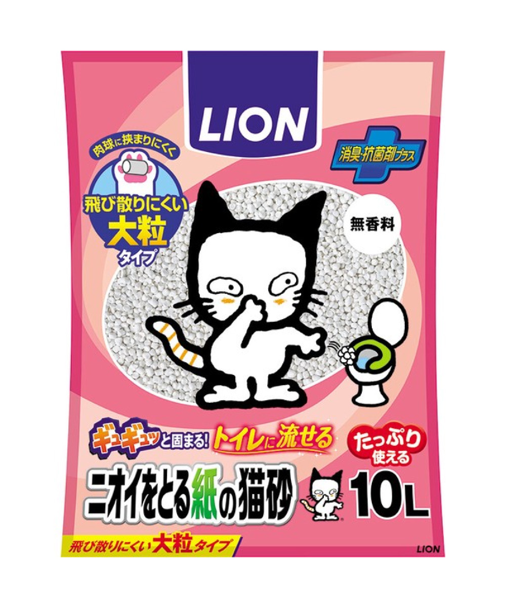 [ライオン]LION ニオイをとる紙の猫砂 10L